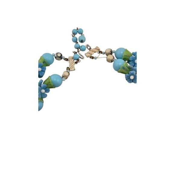 Vintage Signed Hong Kong Double Strand Flower Fruit Salad Necklace (A1793) - Picture 4 of 5